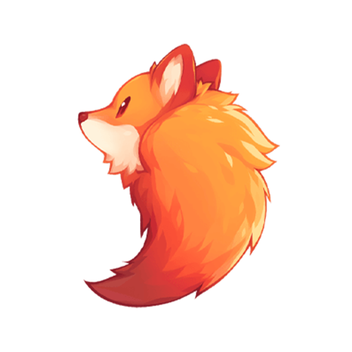 Stylized orange fox with a fluffy tail curled around its body, facing left with a calm and gentle expression. The fox is set against a plain white background, creating a clean and friendly atmosphere. No text is present in the image. The overall tone is warm, whimsical, and inviting.
